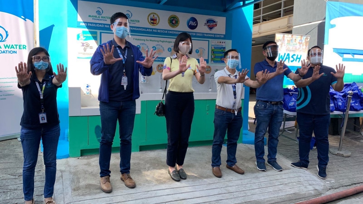 A handwashing facility built under Safeguard's #WASHinPandemic program in Pasig City