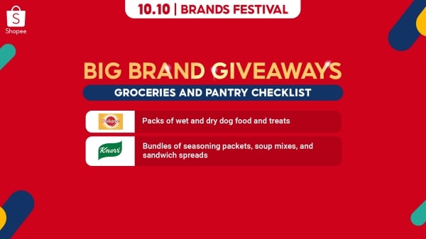 Groceries and pantry checklist from big brands