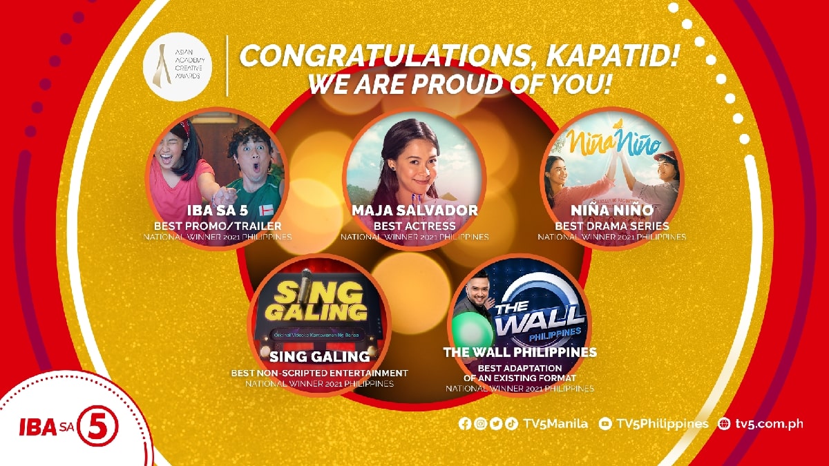 TV5 Wins Major Awards at the Asian Academy Creative Awards 2021