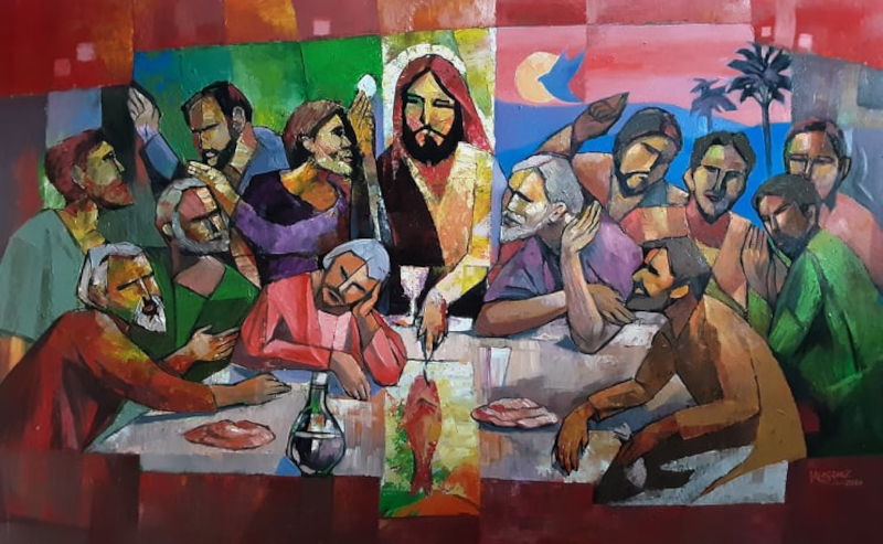 Last Supper acrylic on canvas by Pete Velasquez