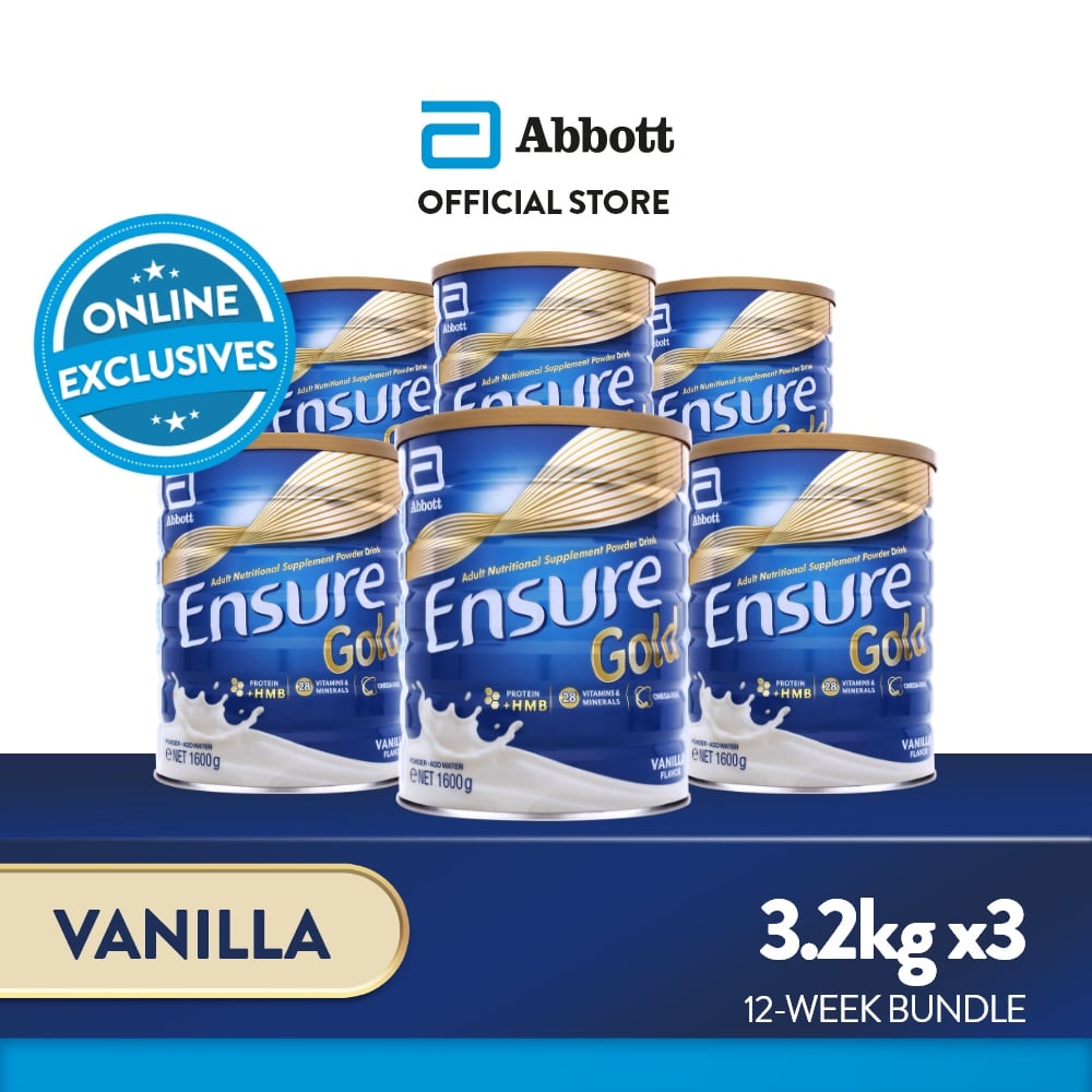 [Online Exclusive] Ensure Gold HMB Vanilla 3.2KG For Adult Nutrition Bundle of 3