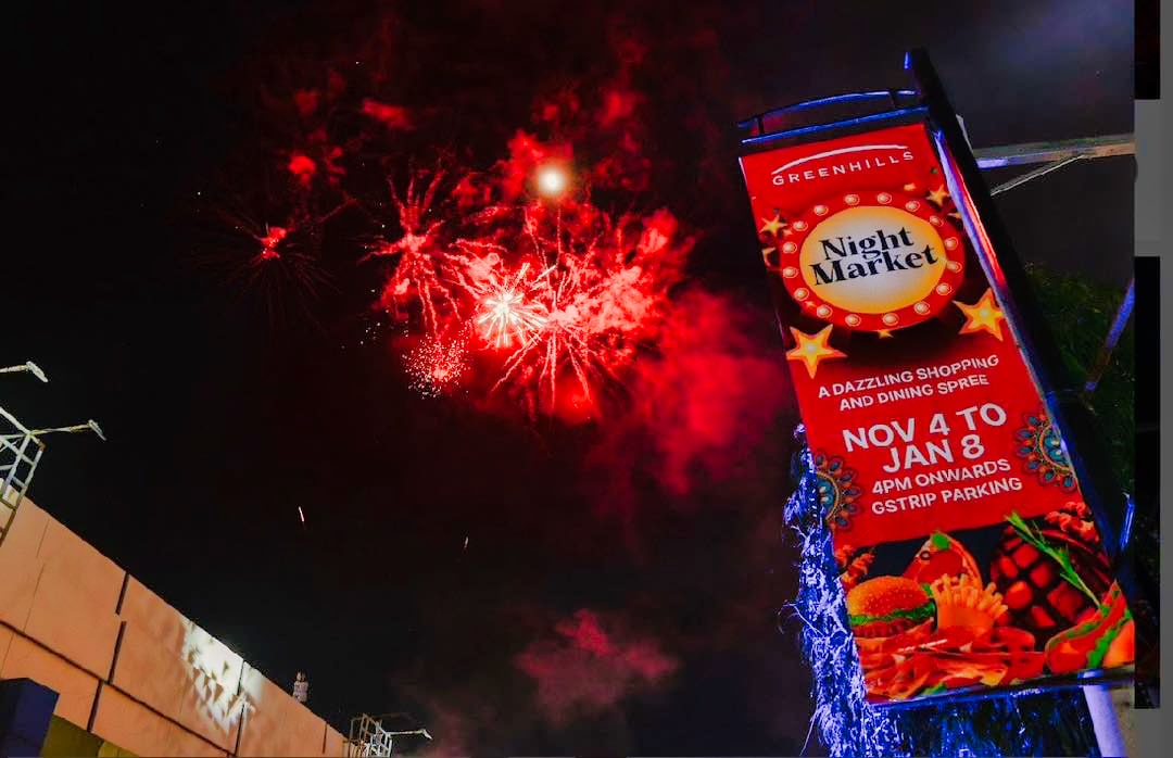 Firework display at Greenhills Night Market Firework display at Greenhills Night Market