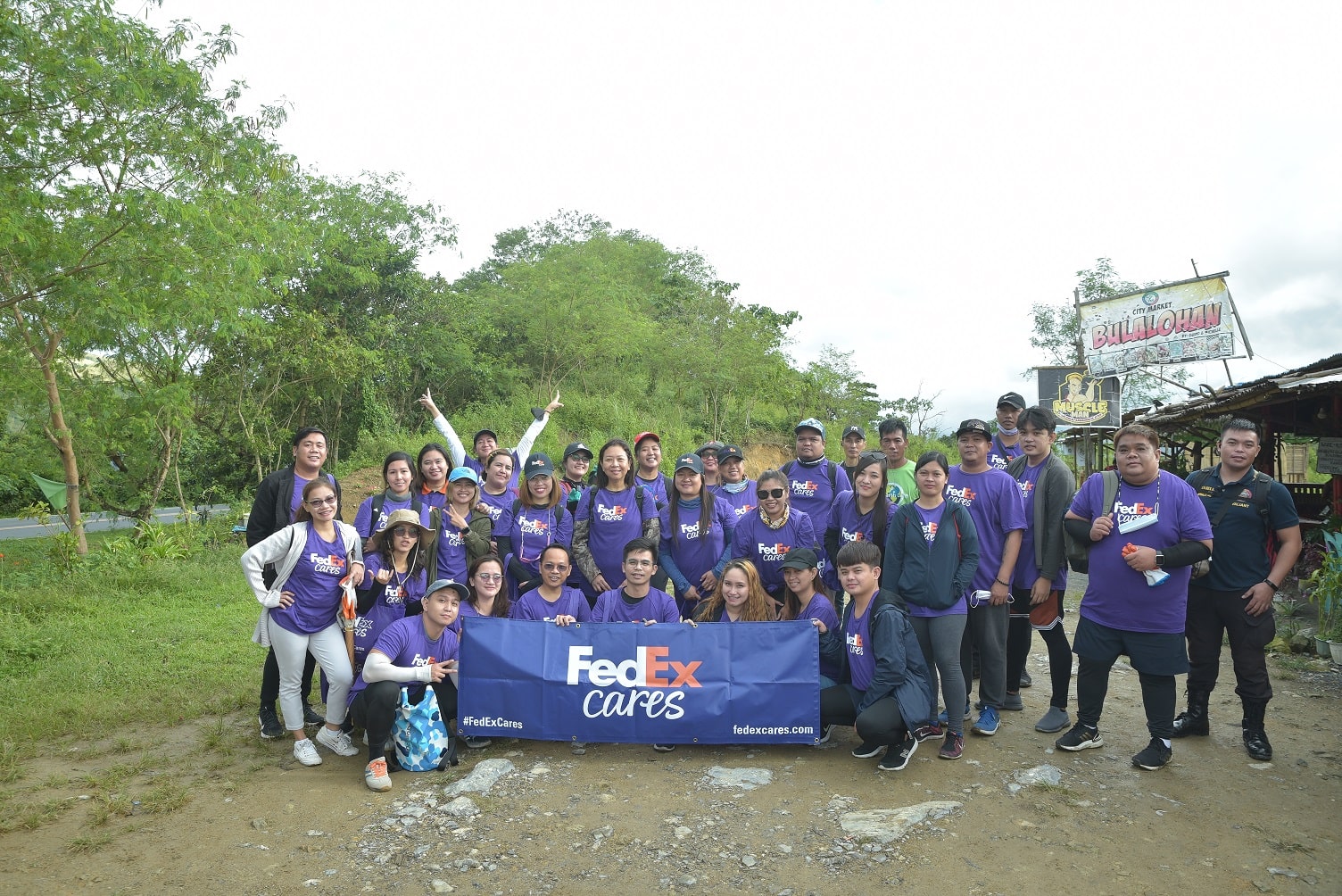 Maribeth and 40 FedEx volunteers took a hike up Mt. Batolusong to help reforest the south end of the Sierra Madre mountain range
